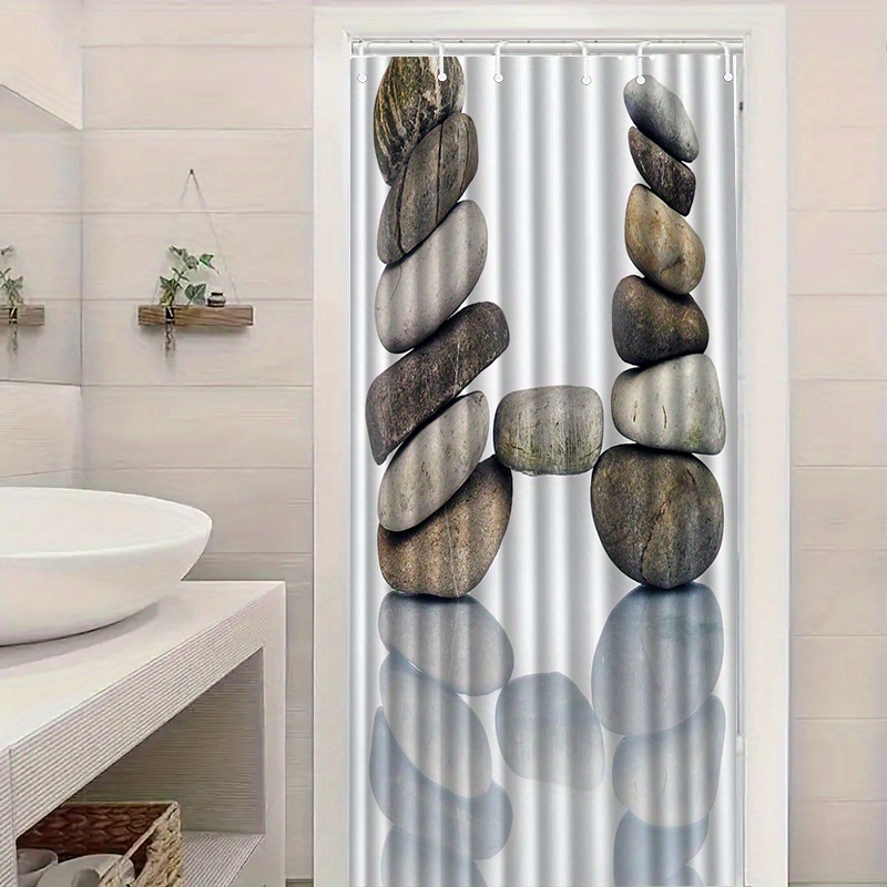 Zen Stone Stack Shower Curtain - огляд і ціна Home Bathroom Spa
