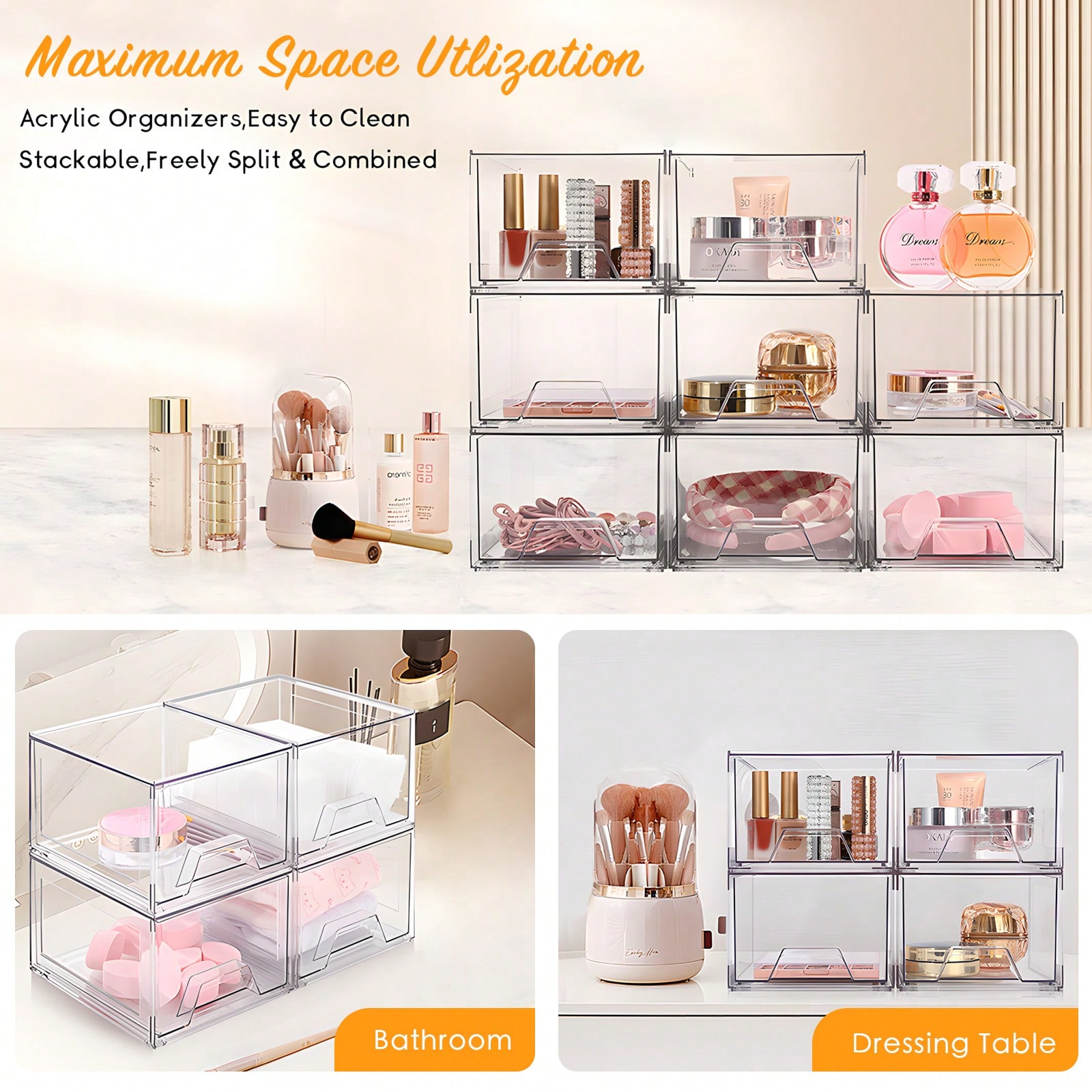 2/4 Pack Stackable Makeup Orga - огляд і ціна Home Depot Bathroom Sink