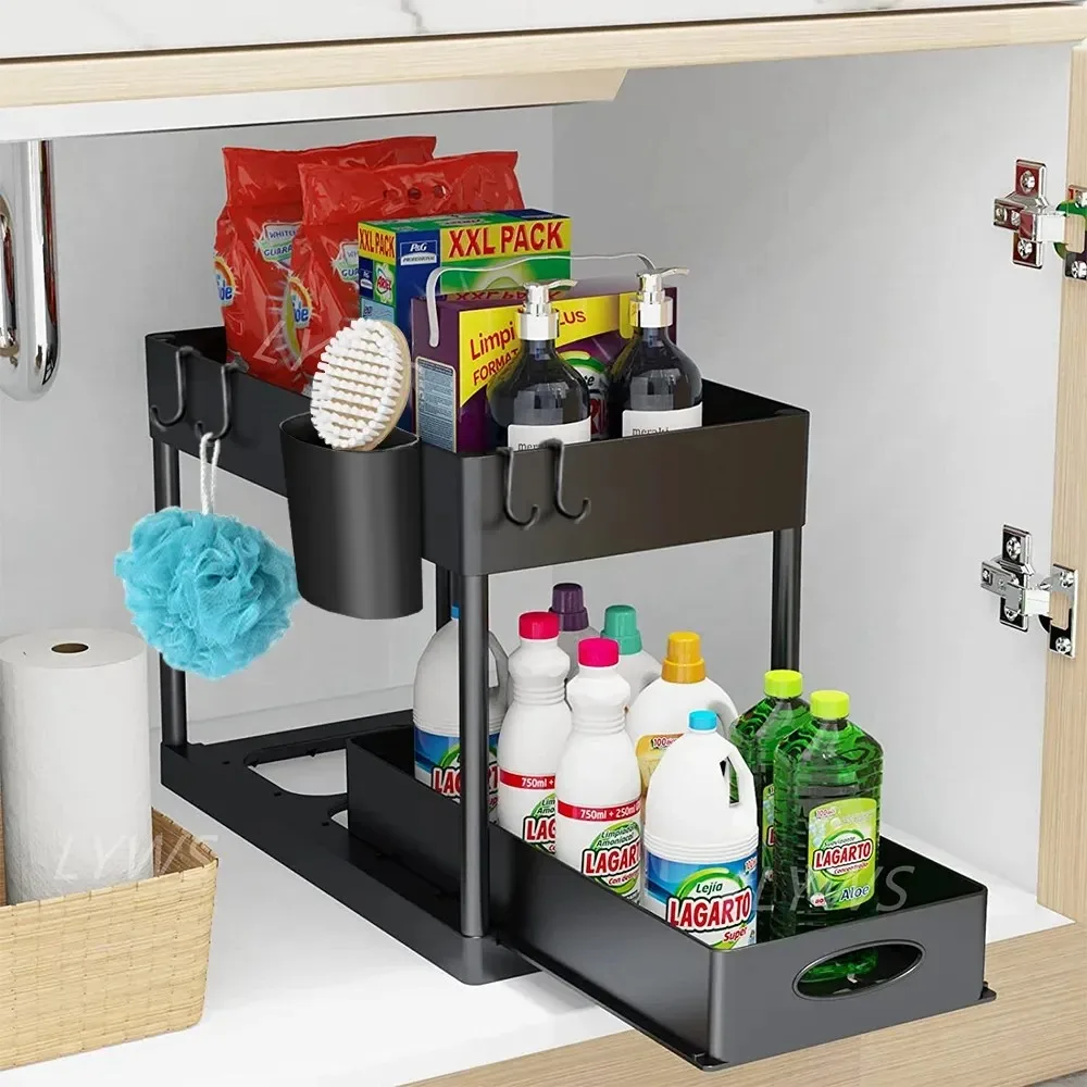 2 Tier Under Sink Sliding Stor - огляд і ціна Home Depot Bathroom Sink